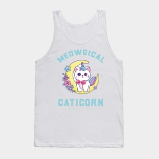 Cute Caticorn Meowgical Moon Unicorn girl Tank Top